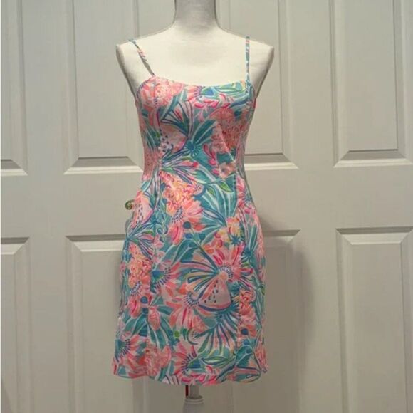 LILLY PULITZER Shelli Stretch Mini Dress in Tropical Punch Size 2 - Picture 8 of 8